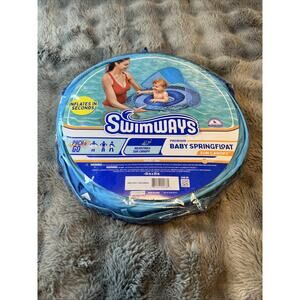 Swimways Sun Canopy Spring Float Baby Pool Lounger for 9-24 months Blue